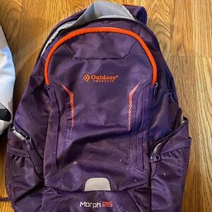 Purple and Orange Outdoor Backpack
